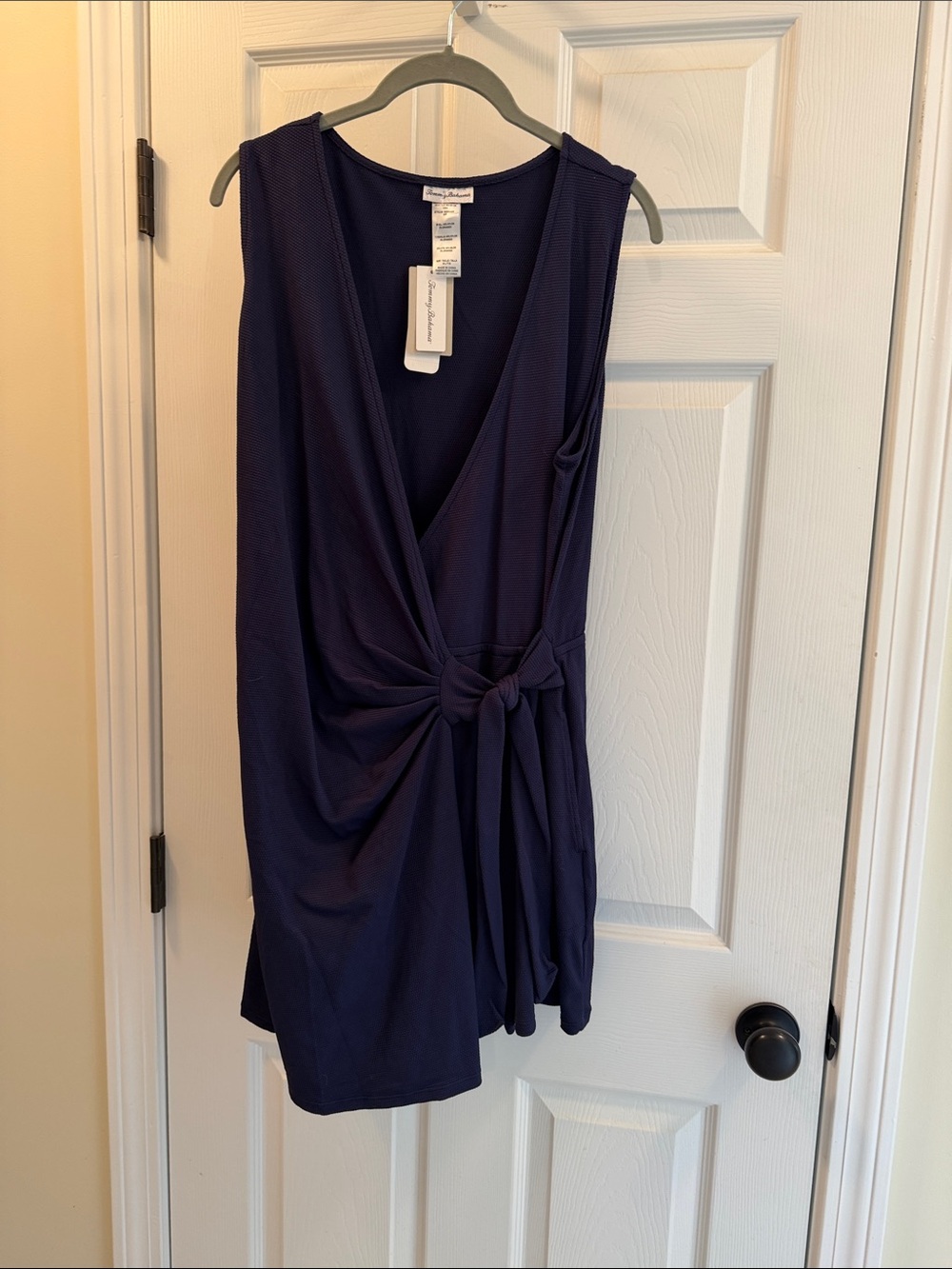 Tommy Bahama Navy Textured Sleeveless Romper